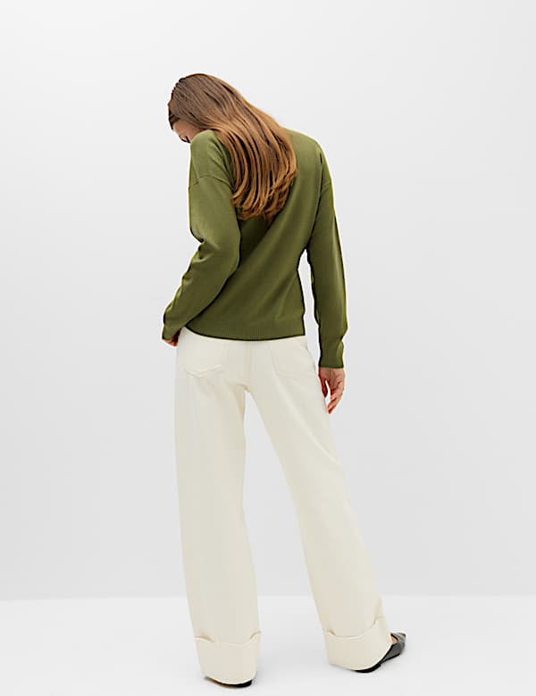 Tie Front Crew Neck Relaxed Jumper - BN