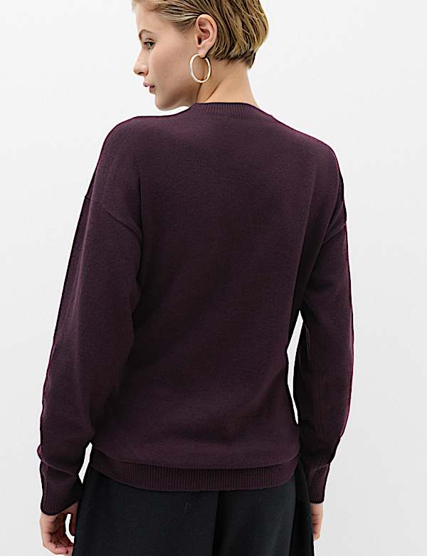 Tie Front Crew Neck Relaxed Jumper