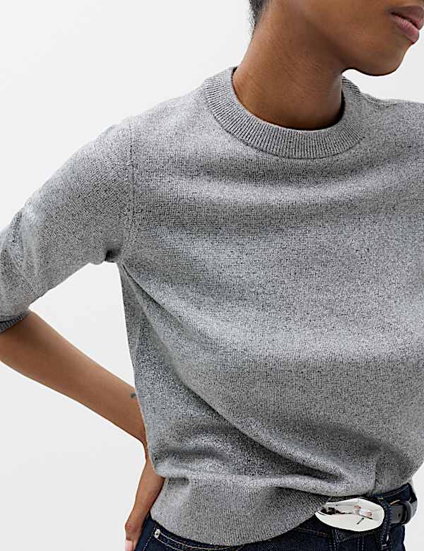 Air-Yarn Crew Neck Sparkly Jumper - BN