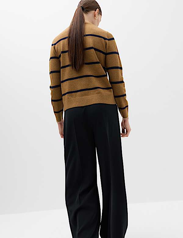Air-Yarn Striped Crew Neck Jumper