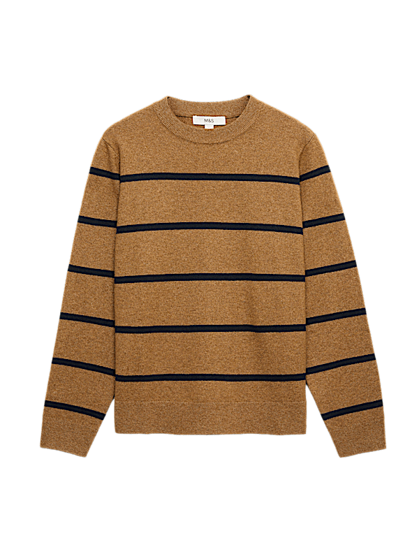 Air-Yarn Striped Crew Neck Jumper