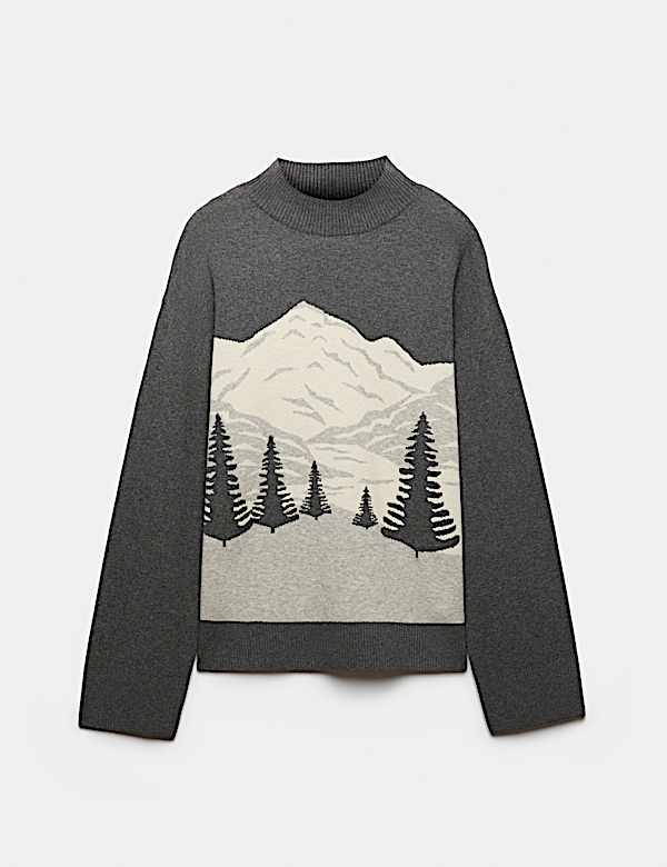 Pull &agrave; col chemin&eacute;e et motif - CH