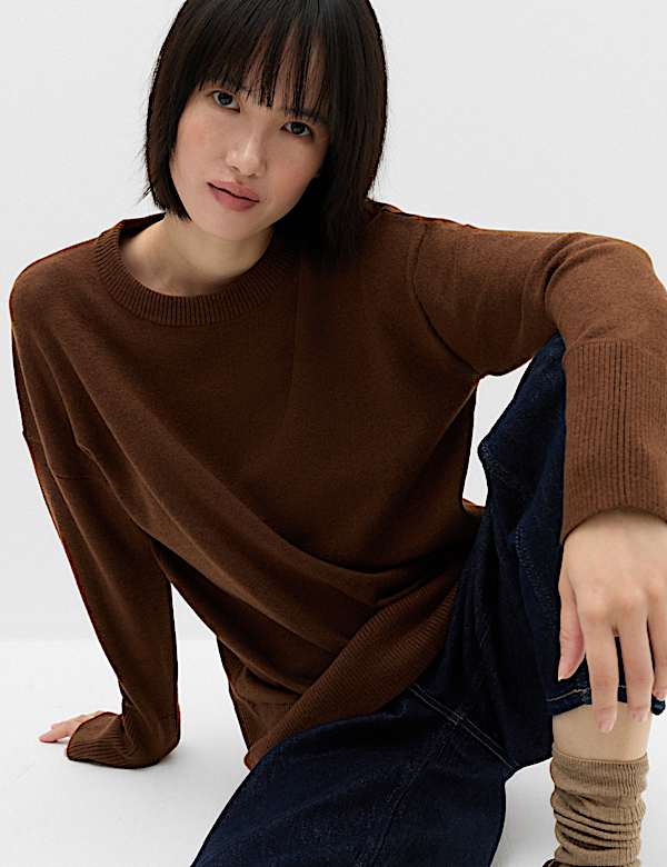Air-Yarn Oversized Longline Jumper - CH