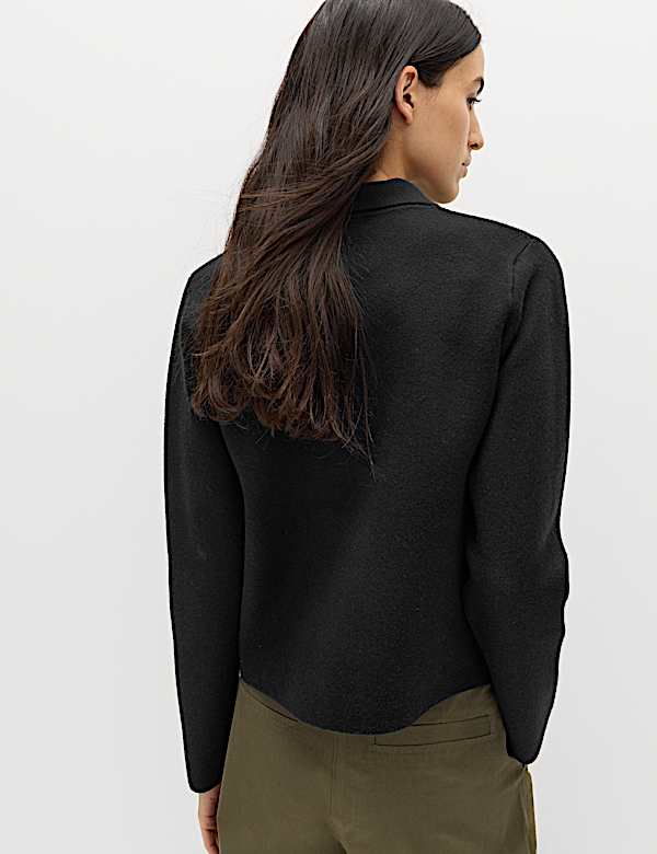 Air-Yarn Pocket Detail Knitted Jacket - NZ