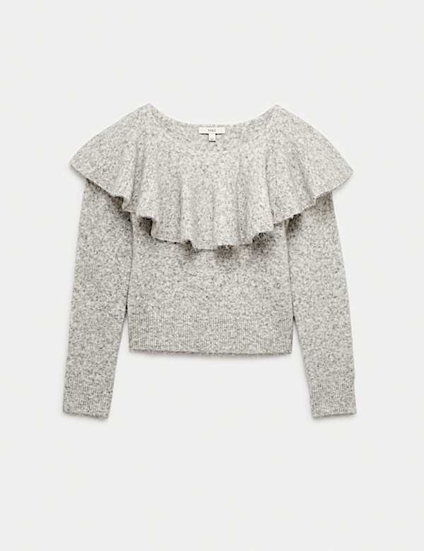 Knitted Bardot Jumper with Alpaca - IT