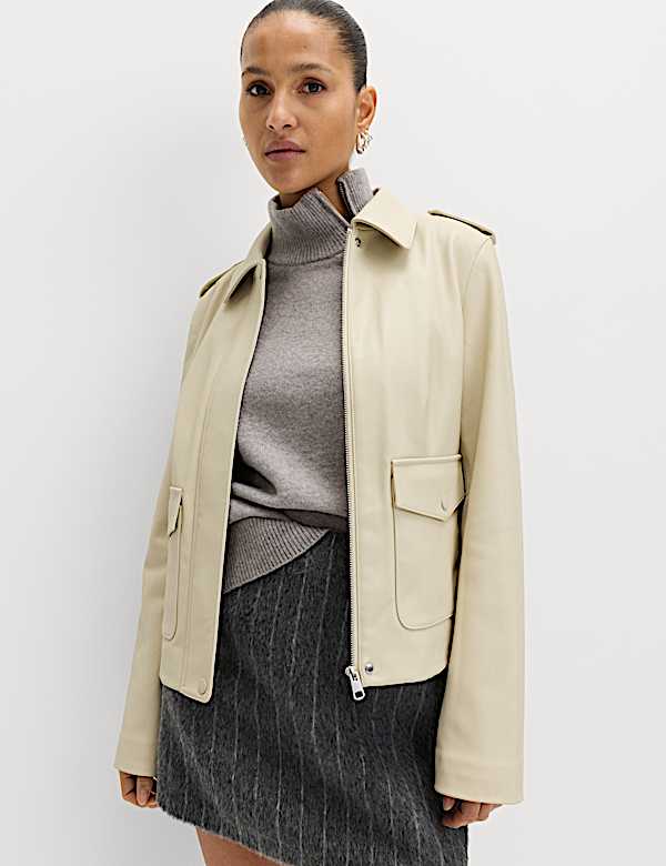 Zip Funnel Neck Relaxed Longline Jumper - KR