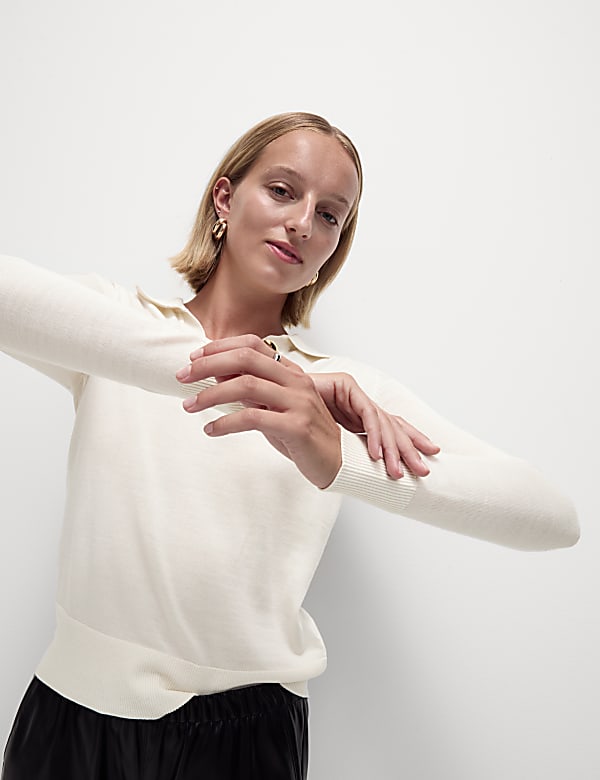 Pure Merino Wool Collared Jumper