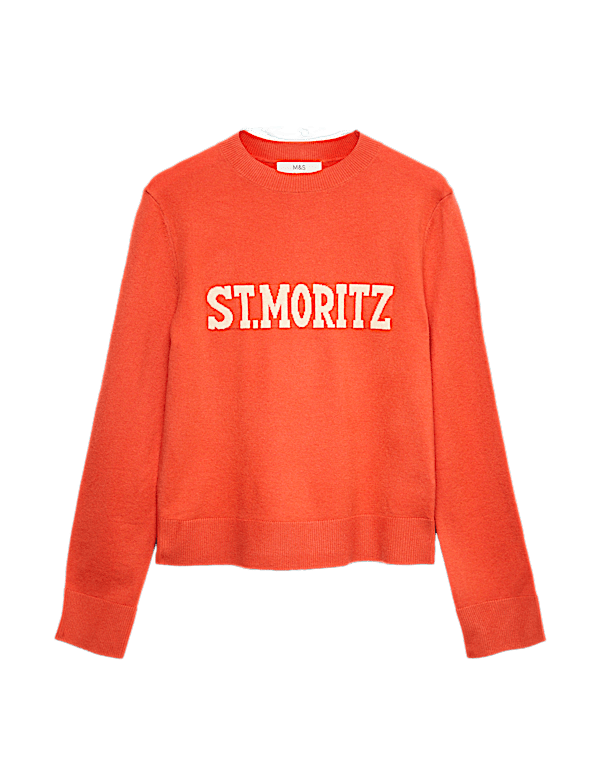 Air-Yarn Slogan Crew Neck Jumper