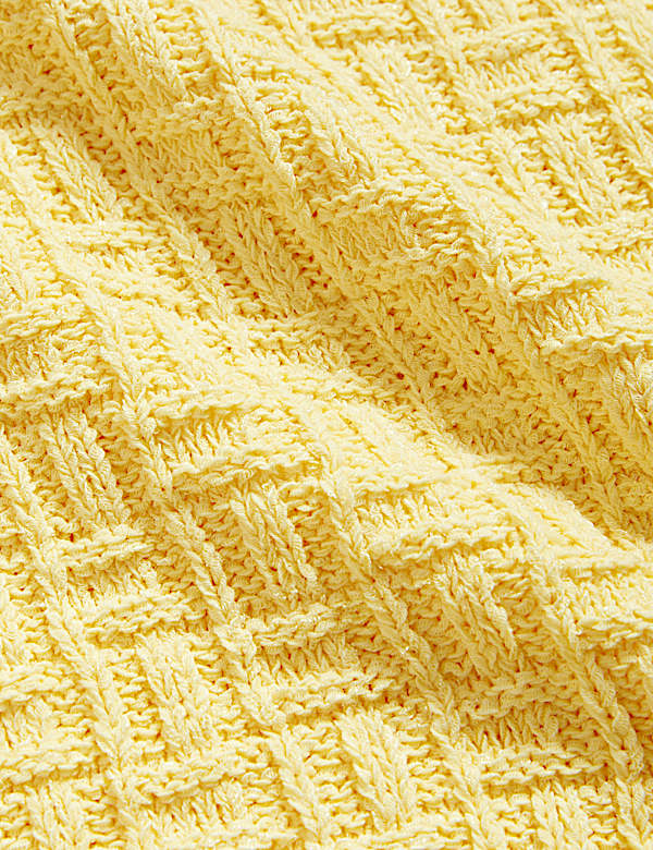 Cotton Rich Knitted Tie Detail Midi Beach Dress - PL