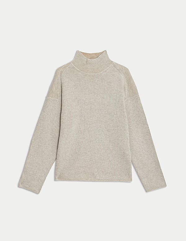 Air-yarn Funnel Neck Relaxed Jumper - NO