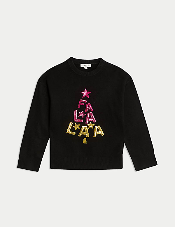 Air-Yarn Sequin 'Falalaa' Christmas Jumper - SI