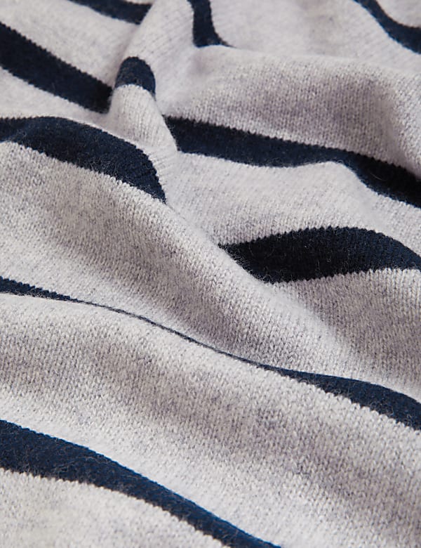 Lambswool Rich Striped Crew Neck Jumper