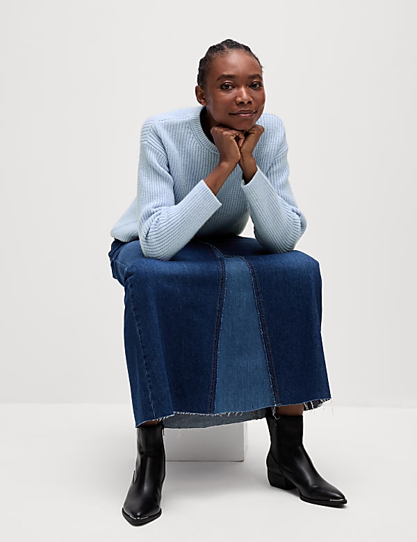 Cloud-Yarn Textured Crew Neck Jumper