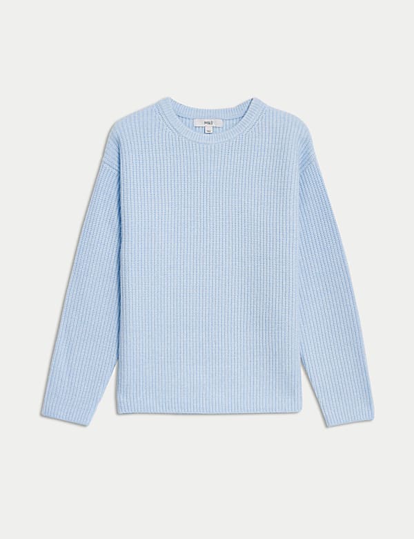 Cloud-Yarn Textured Crew Neck Jumper - HU