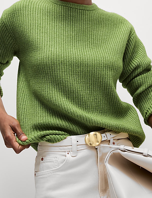 Cloud-Yarn Textured Crew Neck Jumper