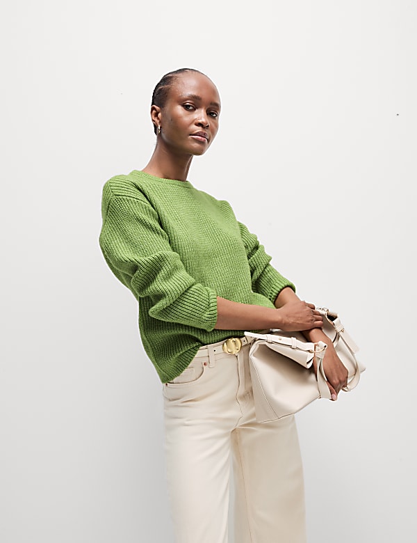 Cloud-Yarn Textured Crew Neck Jumper