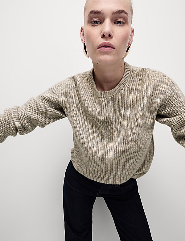 Cloud-Yarn Textured Crew Neck Jumper