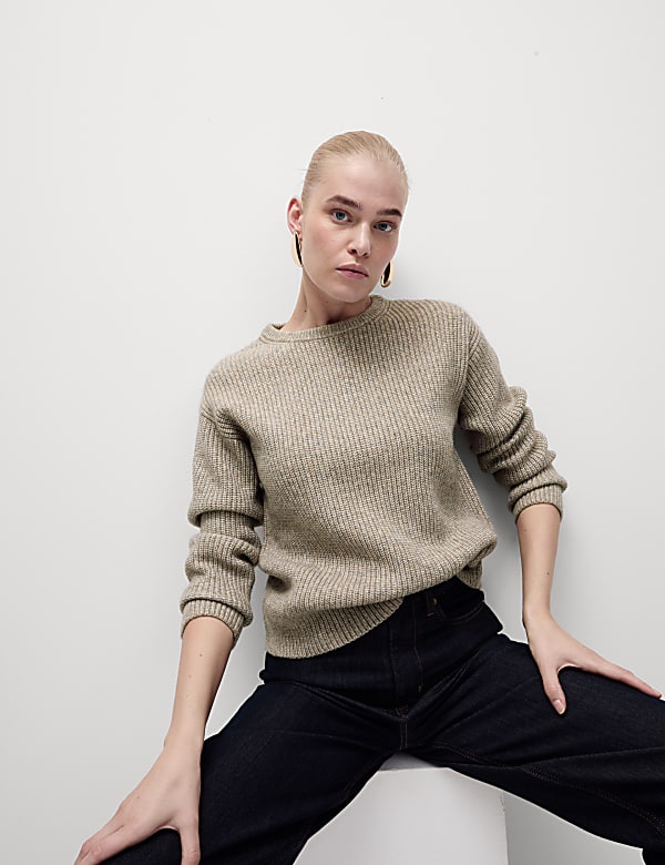 Cloud-Yarn Textured Crew Neck Jumper