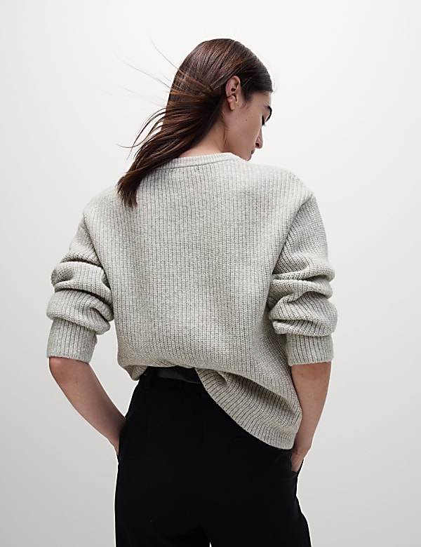 Cloud-Yarn Textured Crew Neck Jumper - PT