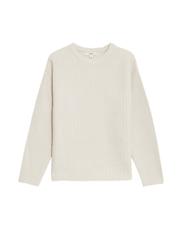 Cloud-Yarn Textured Crew Neck Jumper