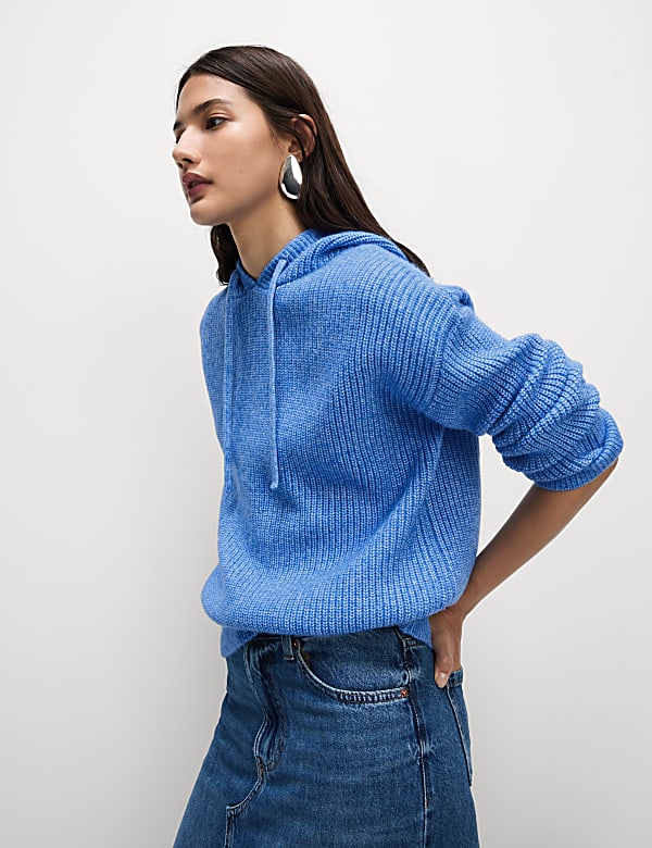 Sweat en maille douce &agrave; capuche et motif textur&eacute; - FR