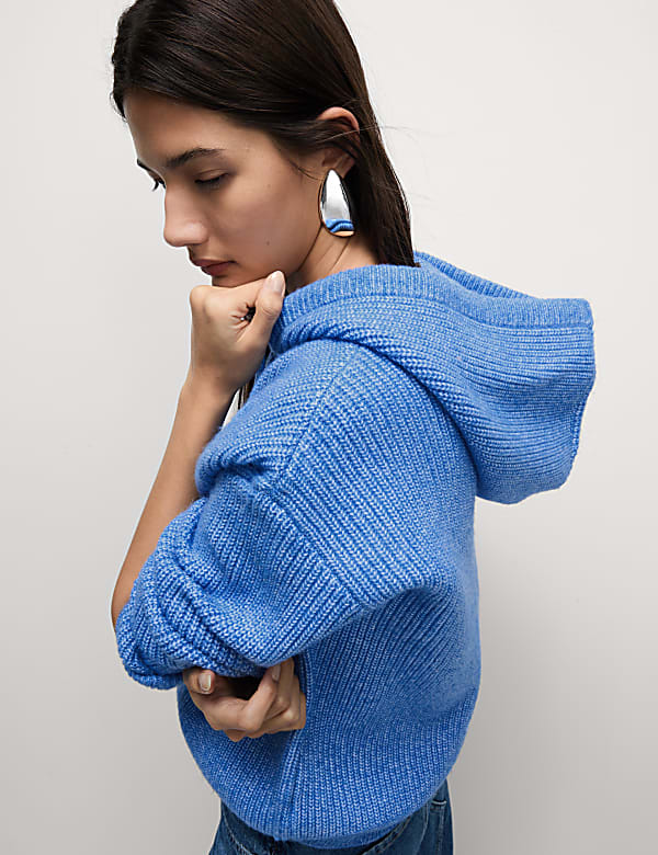 Sweat en maille douce &agrave; capuche et motif textur&eacute; - FR