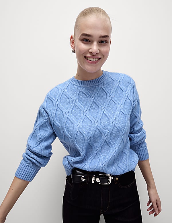 Cloud-Yarn Textured Crew Neck Jumper