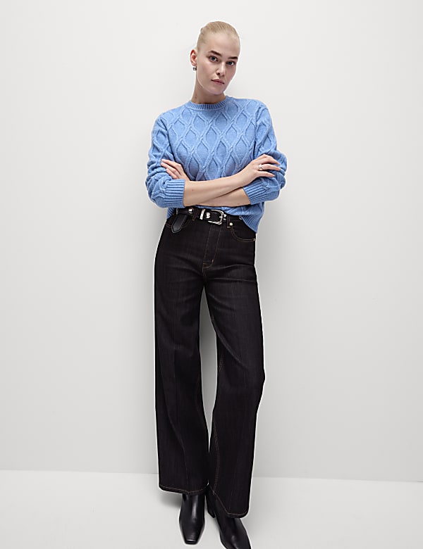 Cloud-Yarn Textured Crew Neck Jumper