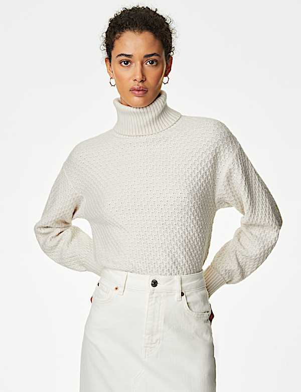 Textured Roll Neck Jumper - PL
