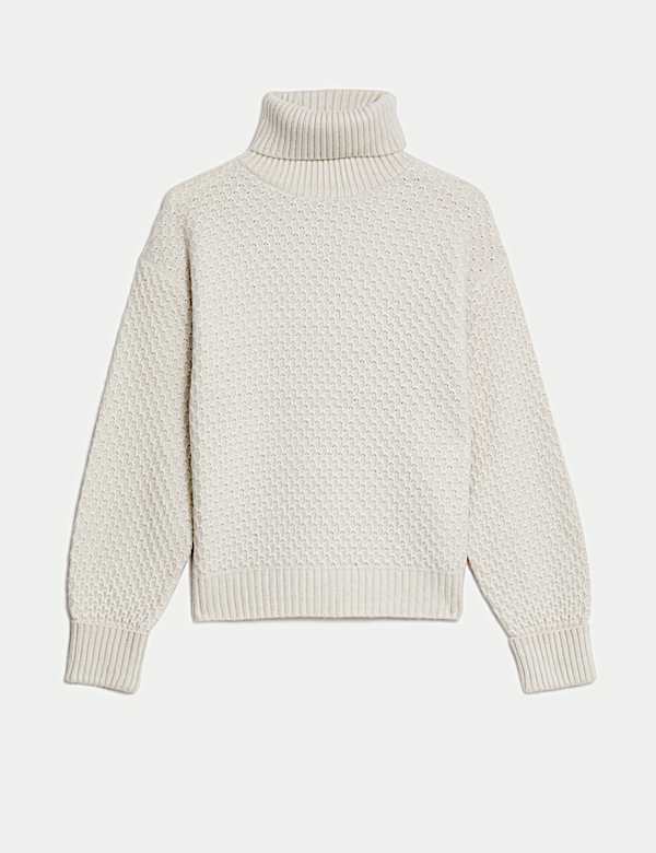 Textured Roll Neck Jumper - PL