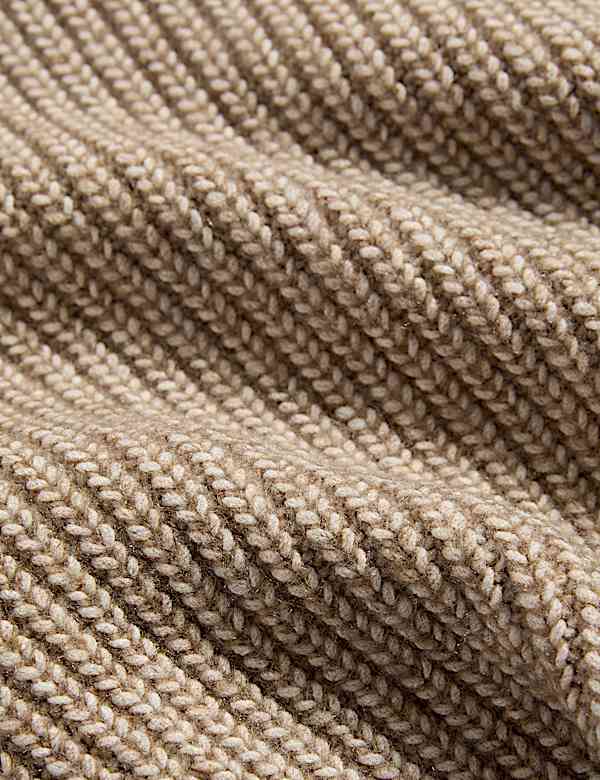 Cloud-Yarn Ribbed Crew Neck Jumper