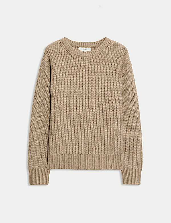 Cloud-Yarn Ribbed Crew Neck Jumper - AU