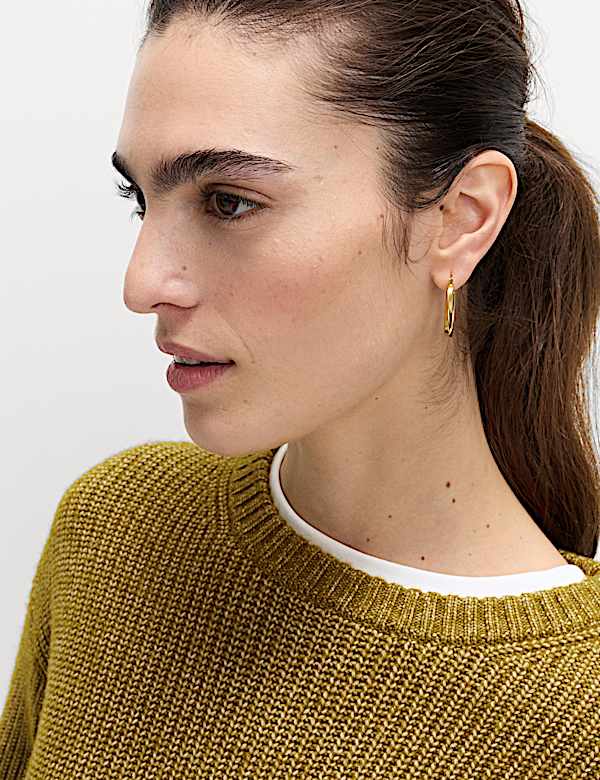 Cloud-Yarn Ribbed Crew Neck Jumper