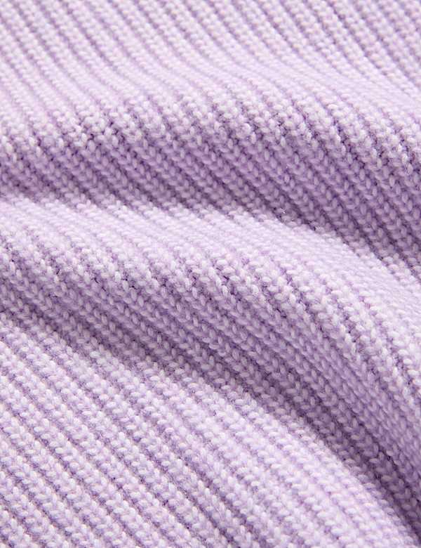 Cloud-Yarn Ribbed Crew Neck Jumper