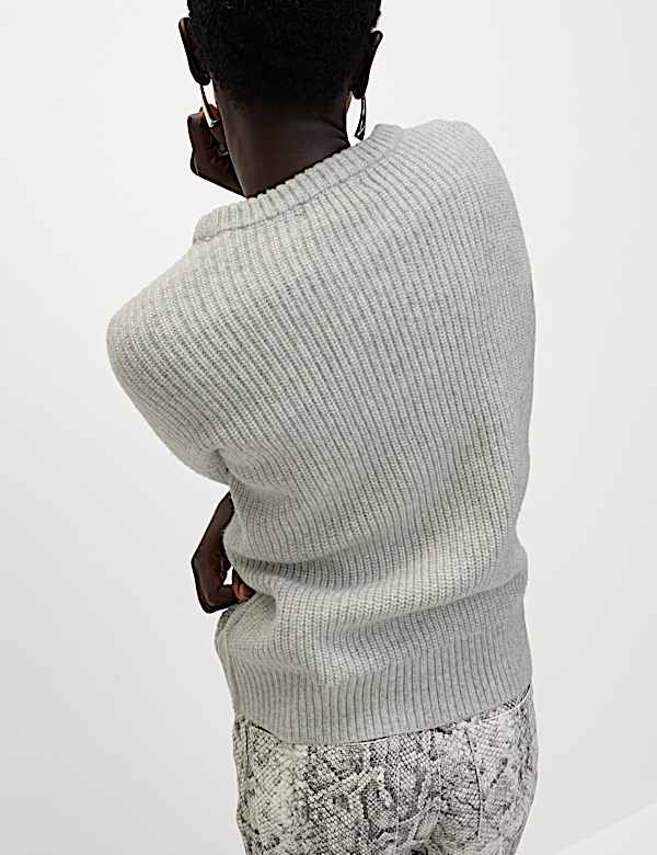 Cloud-Yarn Ribbed Crew Neck Jumper - IL
