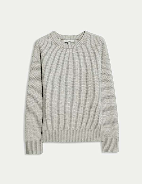 Cloud-Yarn Ribbed Crew Neck Jumper - IL