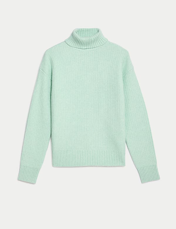 Cloud Yarn Textured Roll Neck Jumper - EE