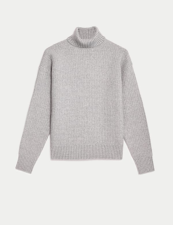 Cloud Yarn Textured Roll Neck Jumper - CH