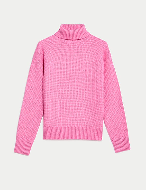 Cloud Yarn Textured Roll Neck Jumper - DE