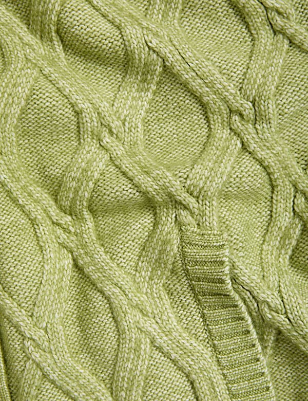 Cable Knit Cloud-Yarn Bomber Cardigan