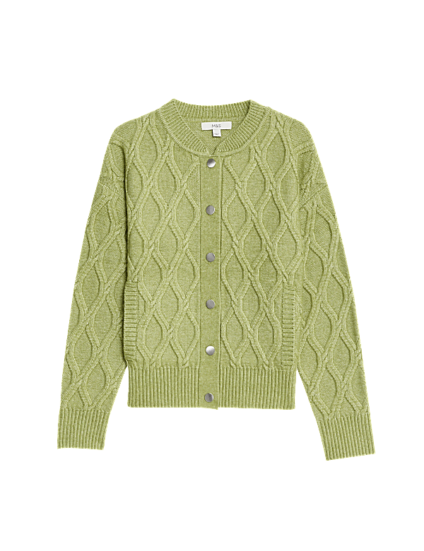 Cable Knit Cloud-Yarn Bomber Cardigan