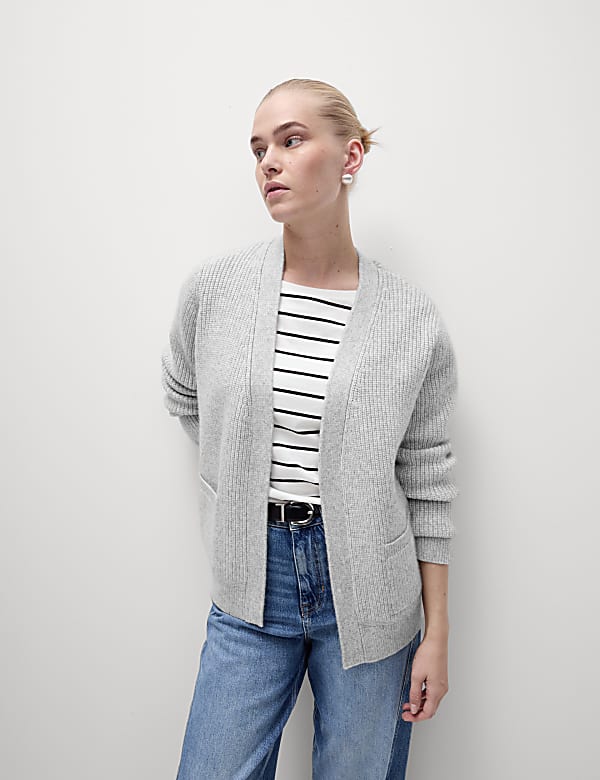 Ribbed Edge to Edge Relaxed Cardigan - TW