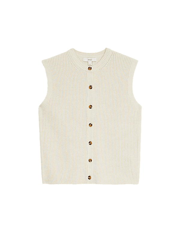 Cloud-yarn Knitted Crew Neck Waistcoat