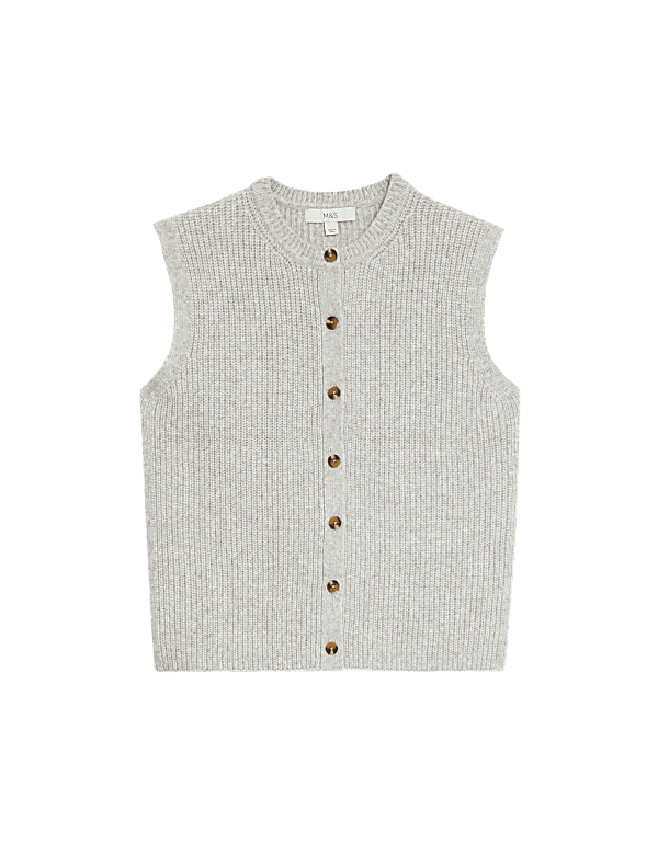 Cloud-yarn Knitted Crew Neck Waistcoat