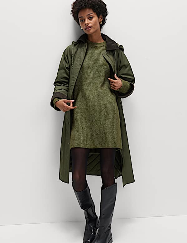 Cloud-Yarn Ribbed Relaxed Mini Knitted Dress - AT