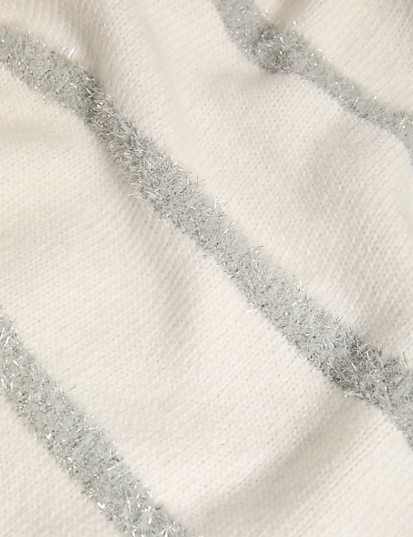 Cloud-yarn Sequin Striped Jumper