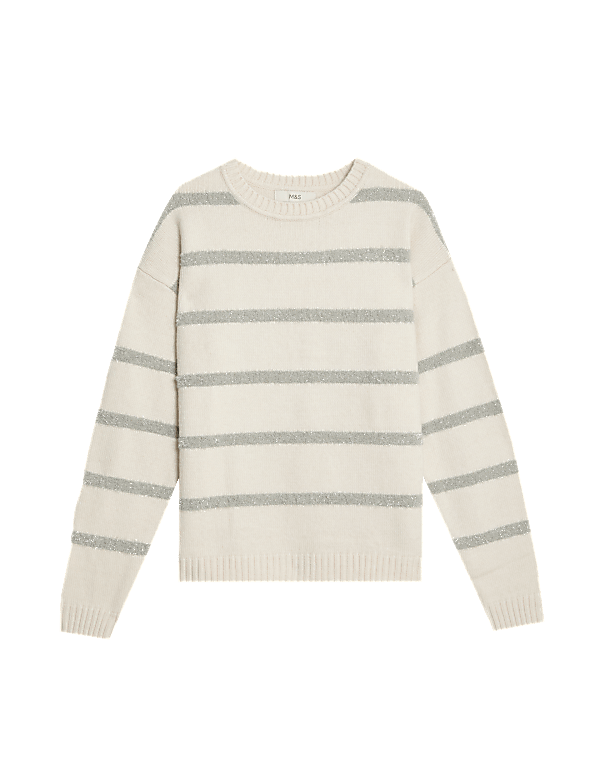 Cloud-yarn Sequin Striped Jumper