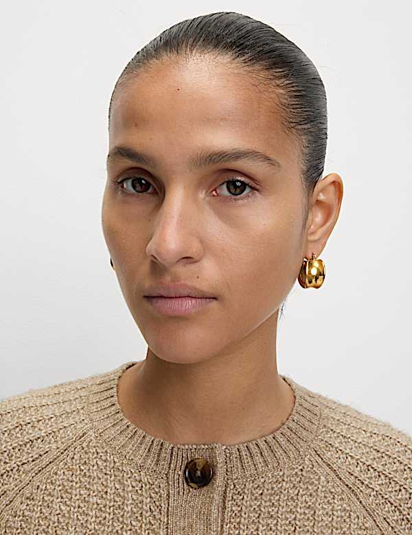 קרדיגן מצמר אוורירי עם צווארון עגול וטקסטורה - IL