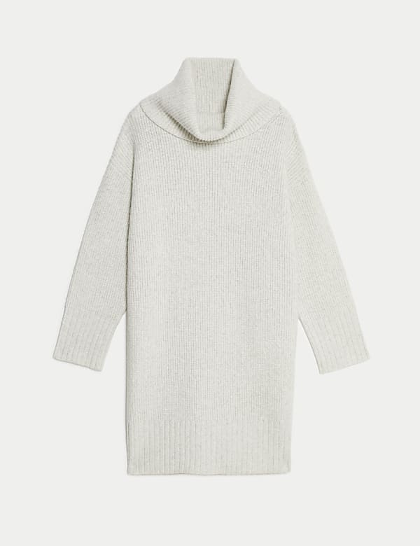 Robe en maille douce &agrave; col roul&eacute; - FR