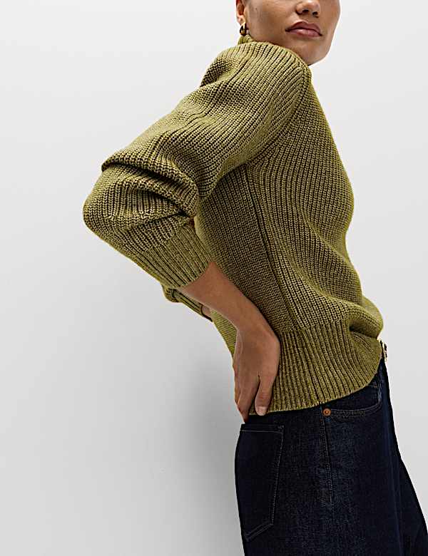 Cloud-yarn Ribbed Roll Neck Jumper - KG